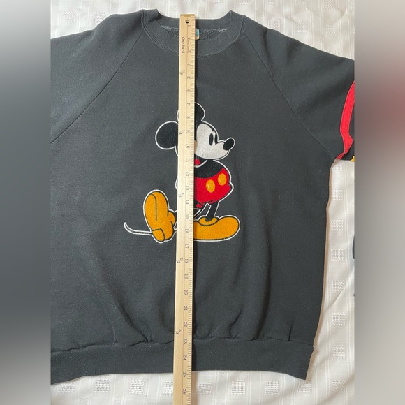 Vintage Disney Mickey Mouse Raglan Sweatshirt – Black – XL – 70s/80s - Picture 4 of 11